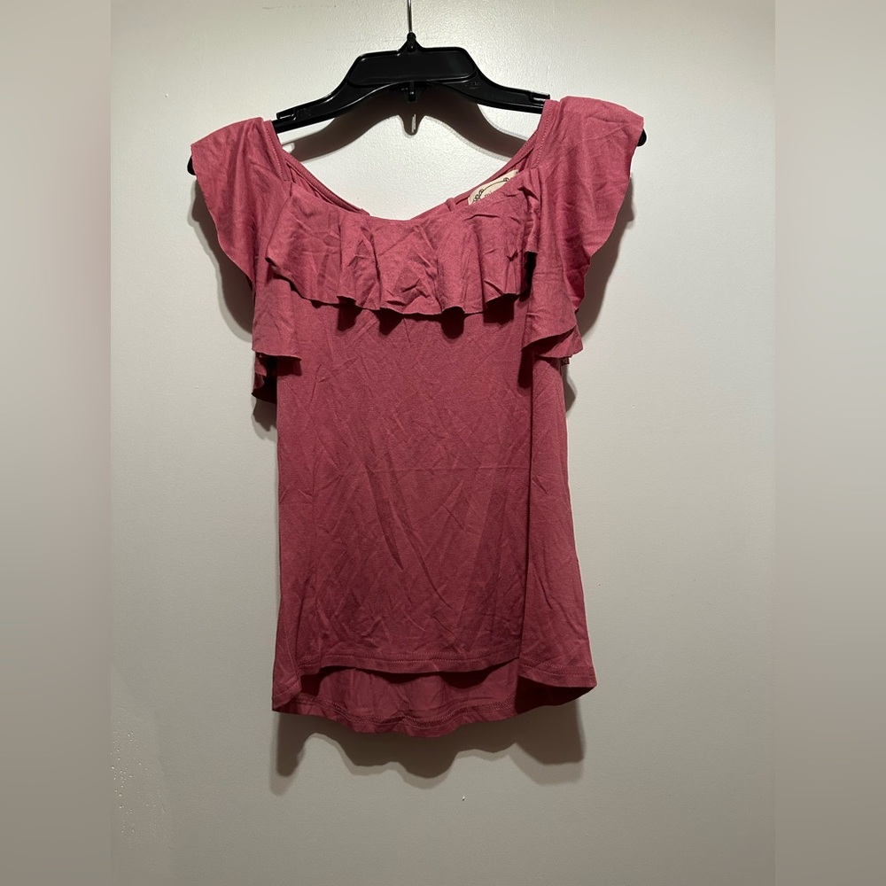 Joyfolie Daisy Top in Bright Rose